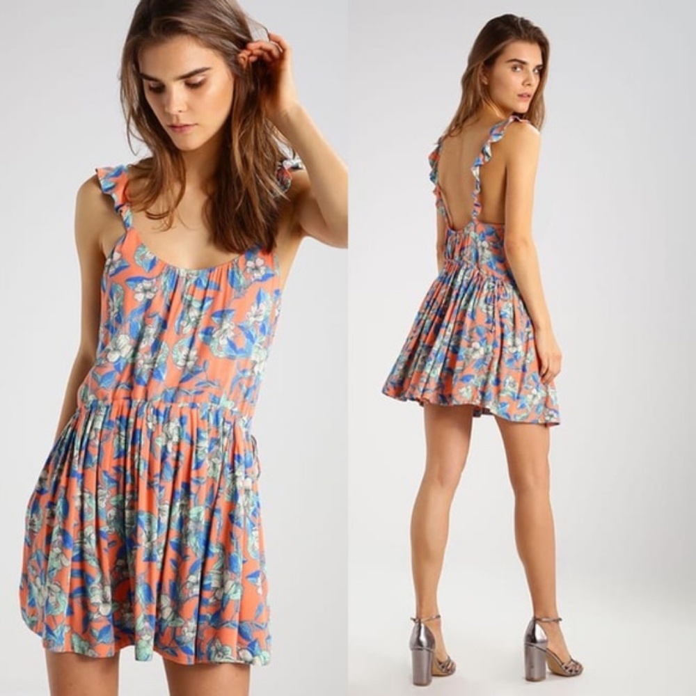 Free People Dear You Print Ruffle Mini Dress